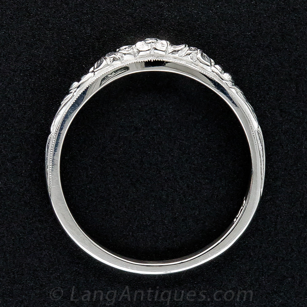 Lang Collection Floral Contoured Band with Diamonds - 4