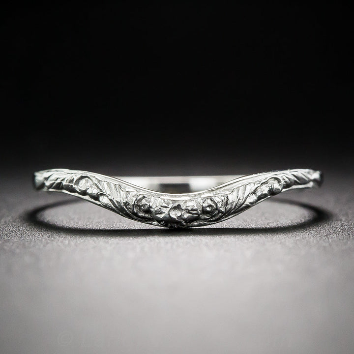 Lang Collection Floral Motif Contoured Wedding Band