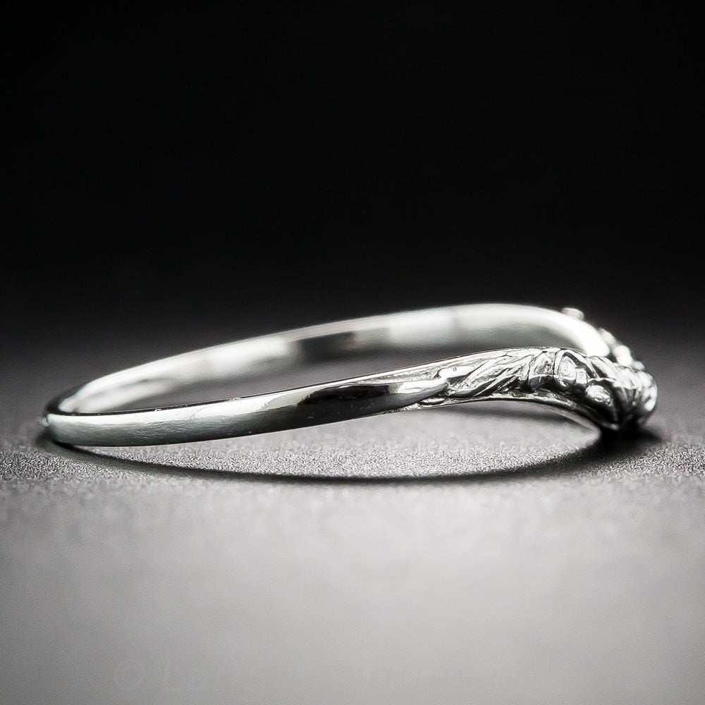 Lang Collection Floral Motif Contoured Wedding Band - 5