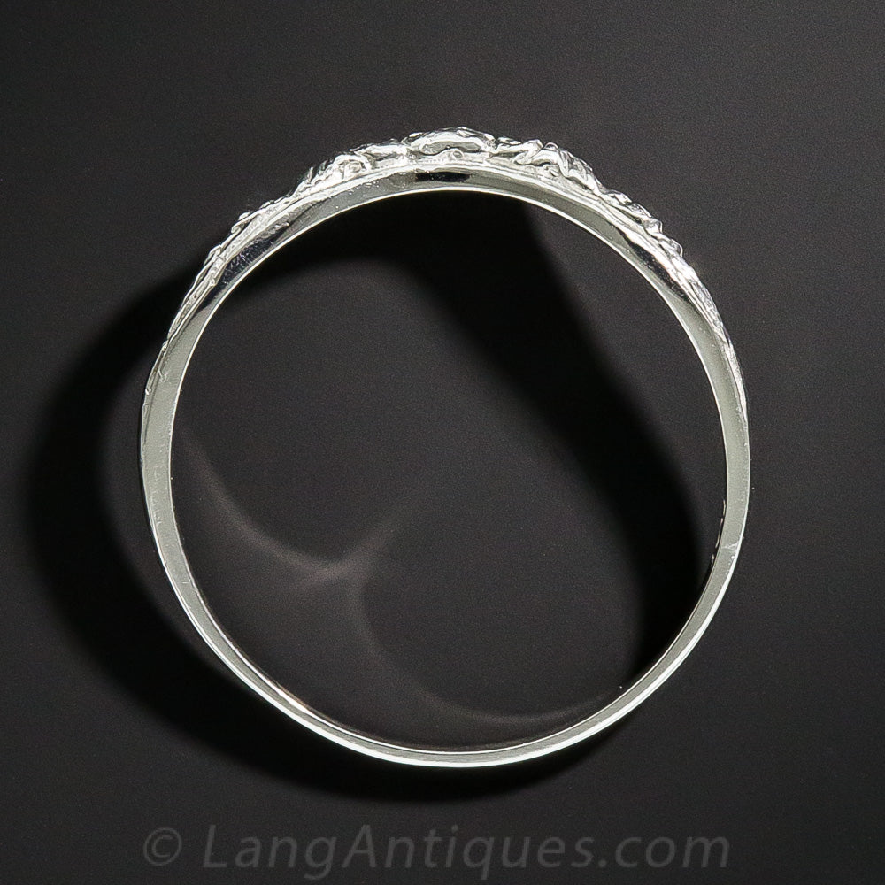 Lang Collection Floral Motif Contoured Wedding Band - 6