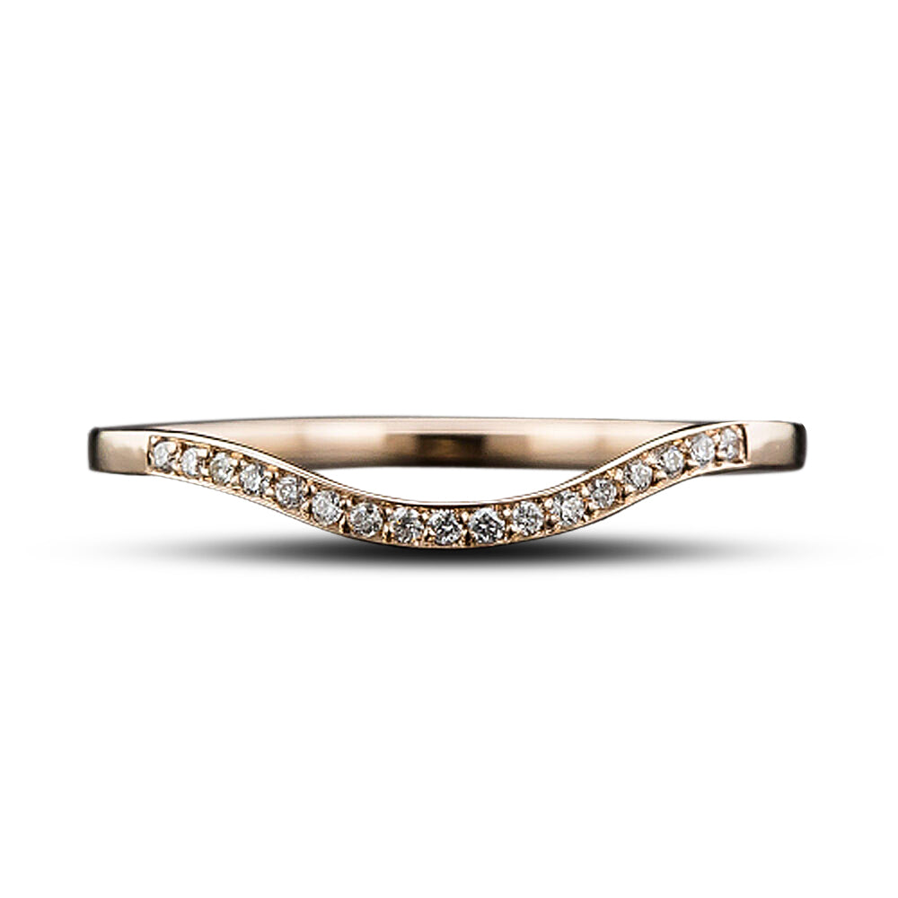 Lang Collection Thin Diamond Contoured Wedding Band - 11