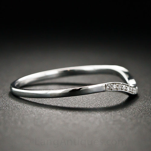Lang Collection Thin Diamond Contoured Wedding Band - 4