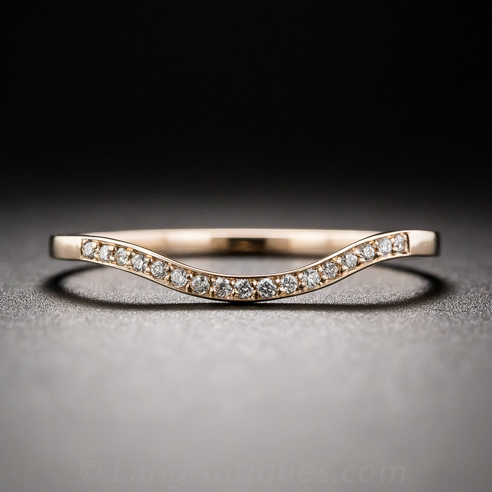 Lang Collection Thin Diamond Contoured Wedding Band - 7