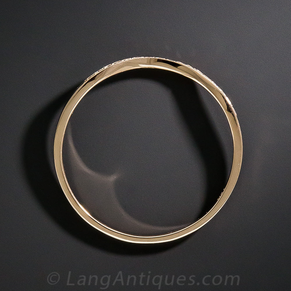 Lang Collection Thin Diamond Contoured Wedding Band - 10