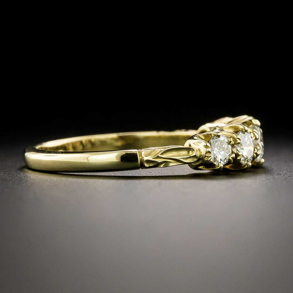 Lang Collection Victorian-Inspired Five-Stone Diamond 18K Ring - 4