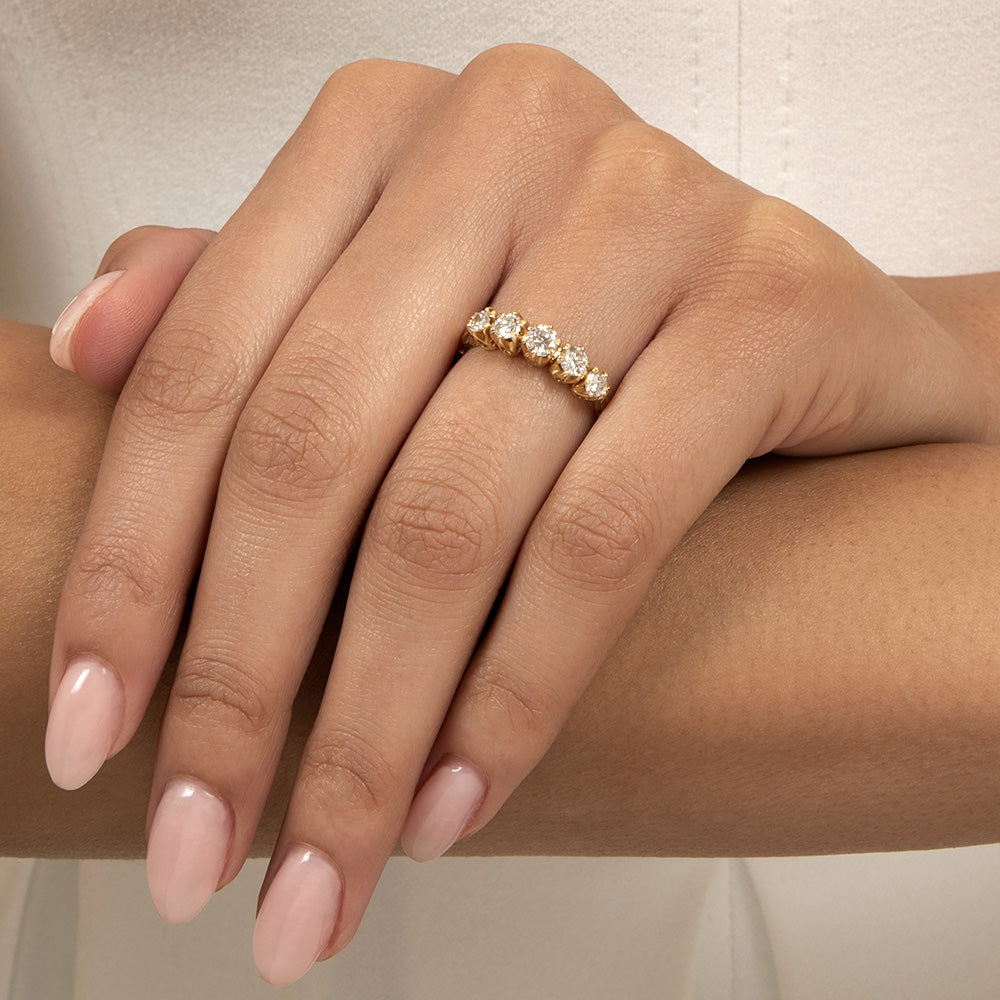 Lang Collection Victorian-Inspired Five-Stone Diamond 18K Ring - 6