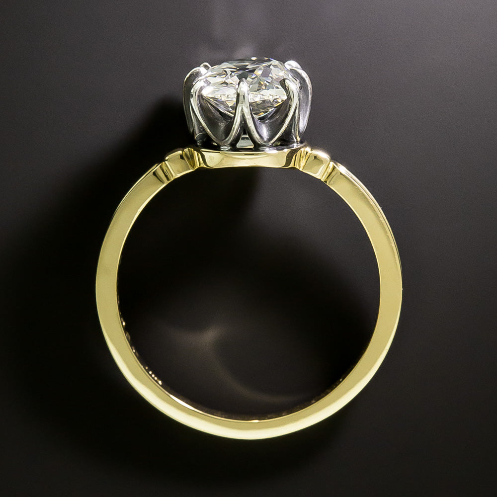 Lang Collection Victorian-Style 1.58 Carat Antique Cushion-Cut Diamond Solitaire Ring - GIA K VS2 - 5