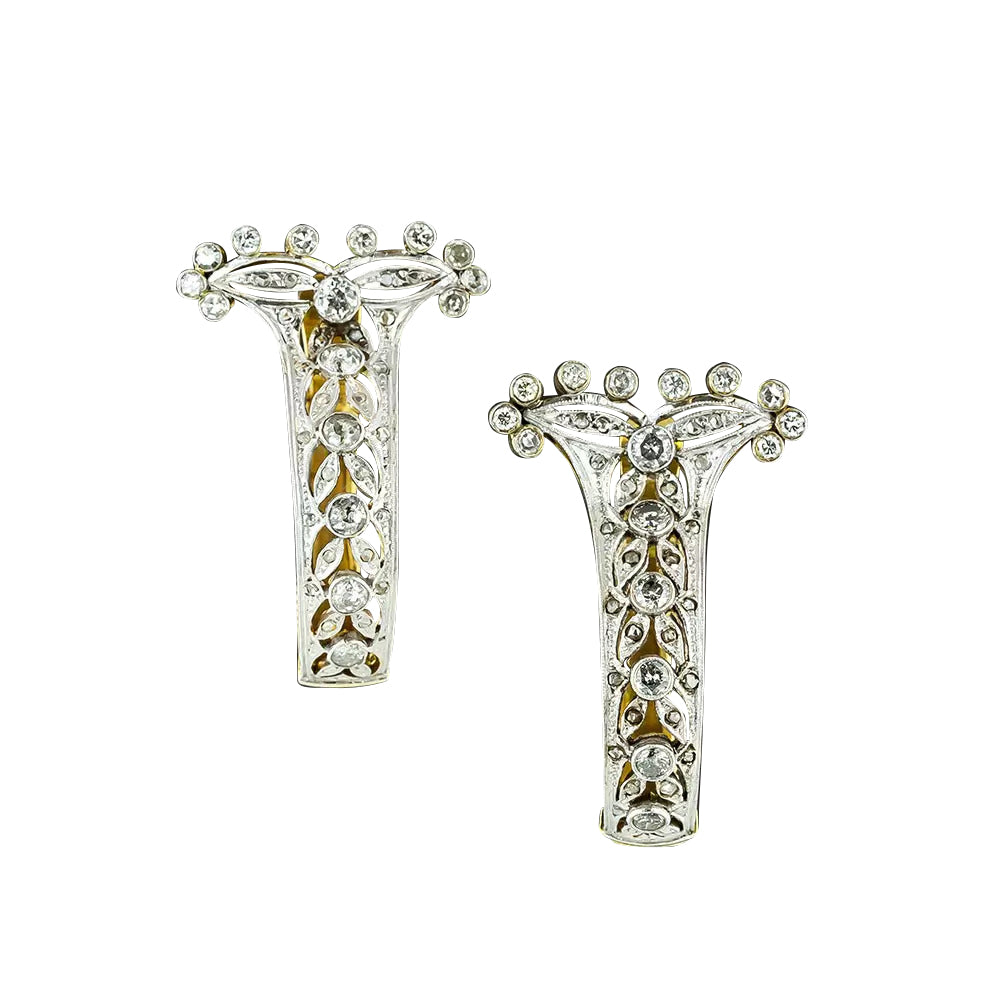 Large Edwardian-Inspired Diamond Hoop Earrings
