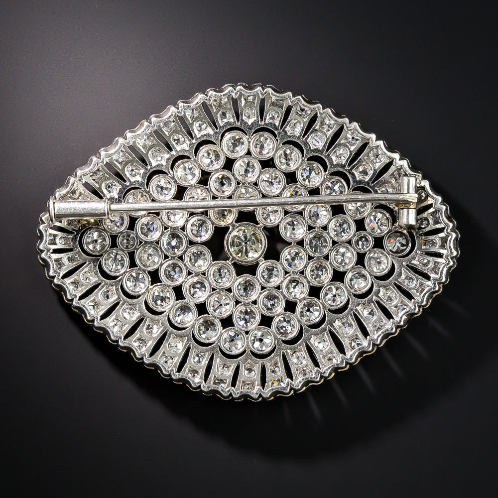 Large Edwardian Platinum Diamond Brooch - 2