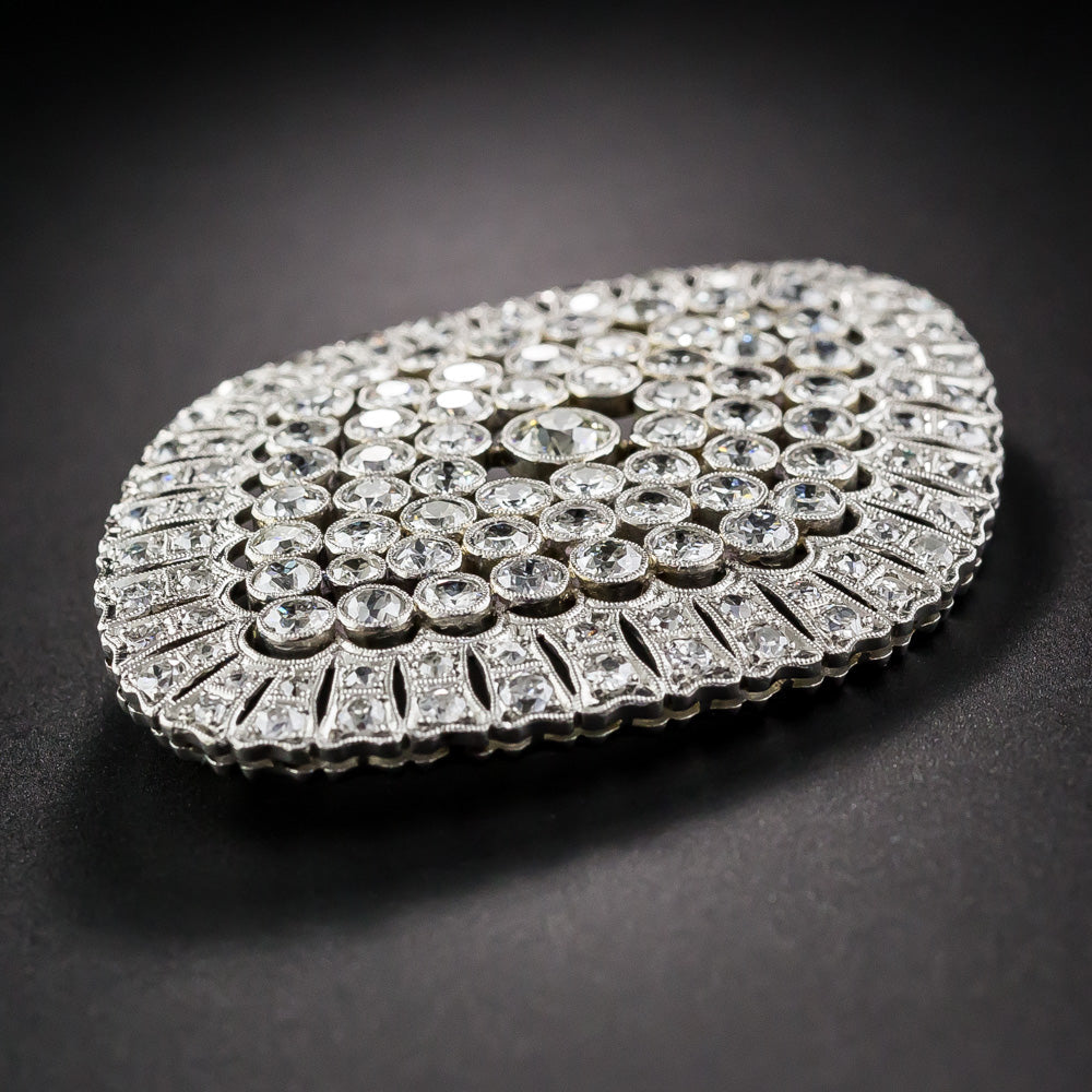 Large Edwardian Platinum Diamond Brooch - 3