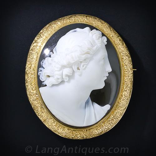 Large Hardstone Cameo Brooch
