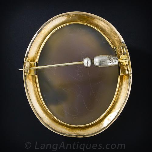 Large Hardstone Cameo Brooch - 4