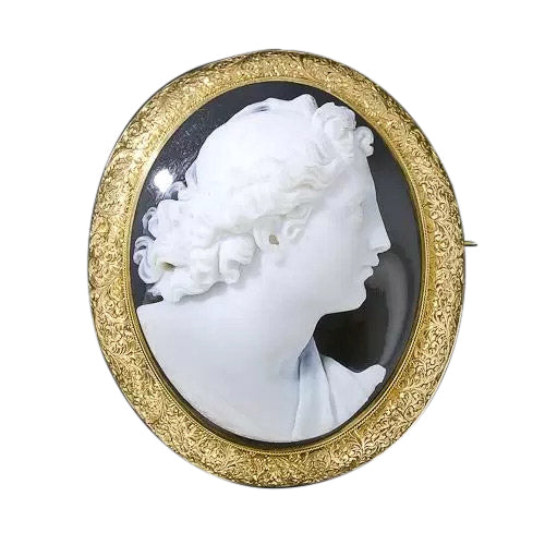 Large Hardstone Cameo Brooch - 5