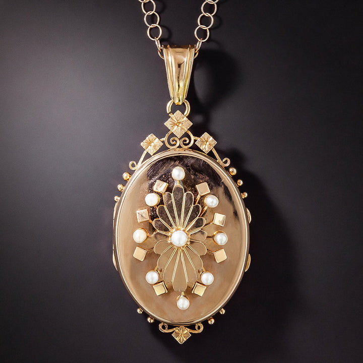 Large Victorian Pearl Locket