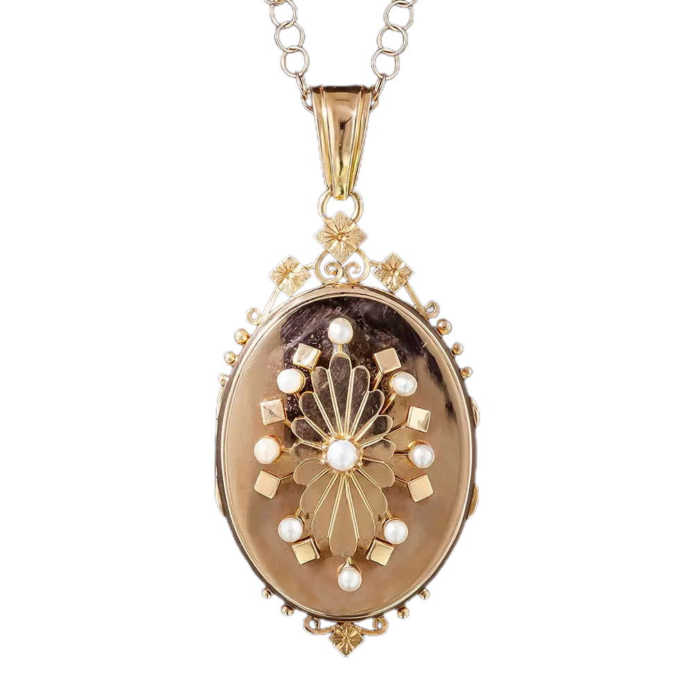 Large Victorian Pearl Locket - 5