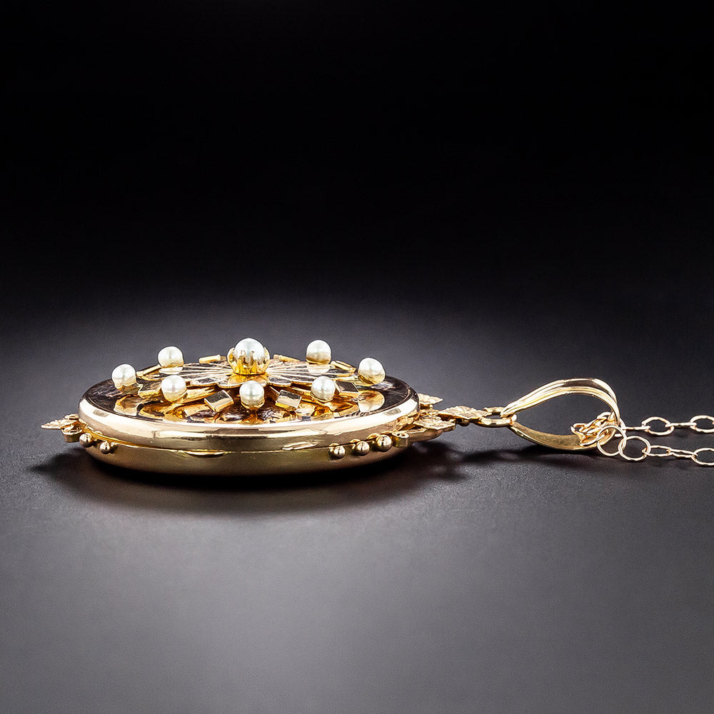 Large Victorian Pearl Locket - 5