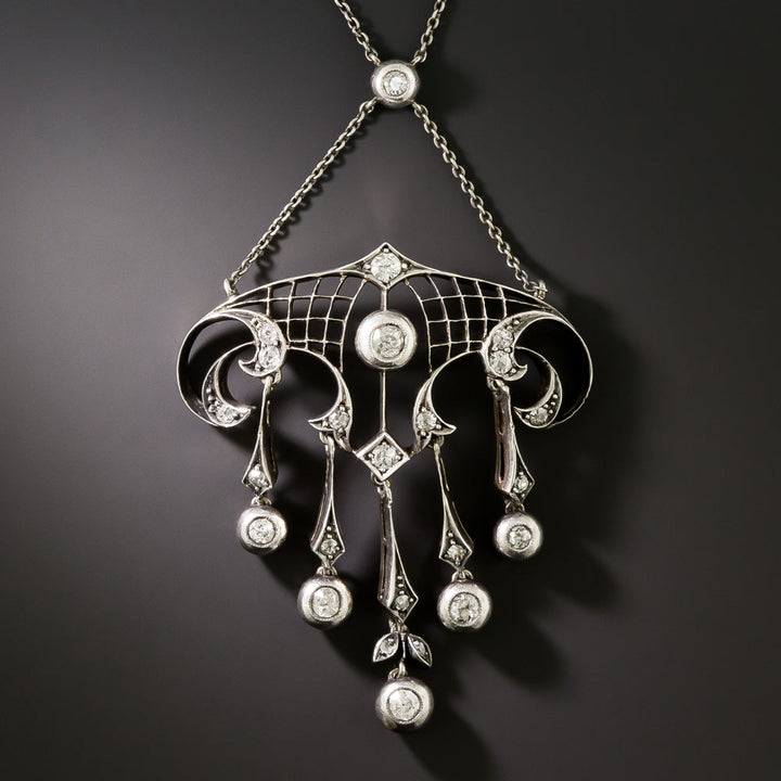 Early Art Nouveau Diamond Pendant, Austro-Hungarian