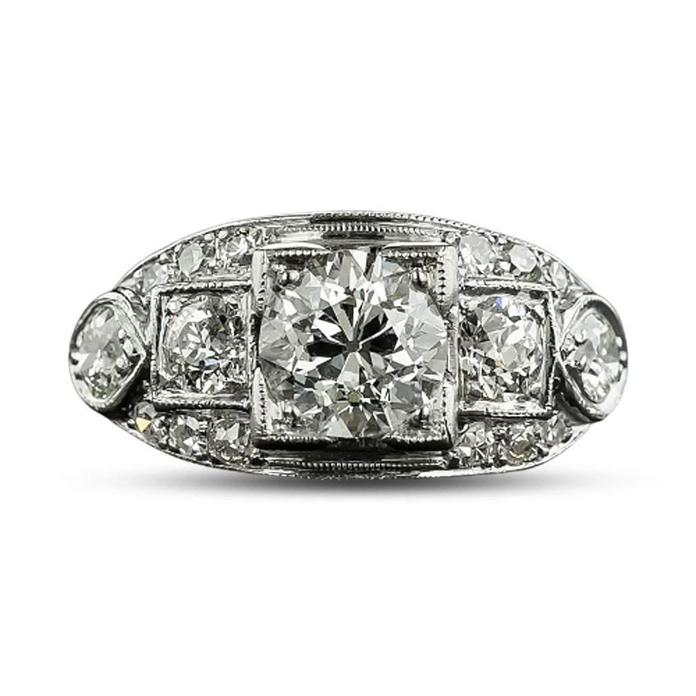 Late Art Deco 1.11 Diamond Engagement Ring - GIA I VS1 - 5