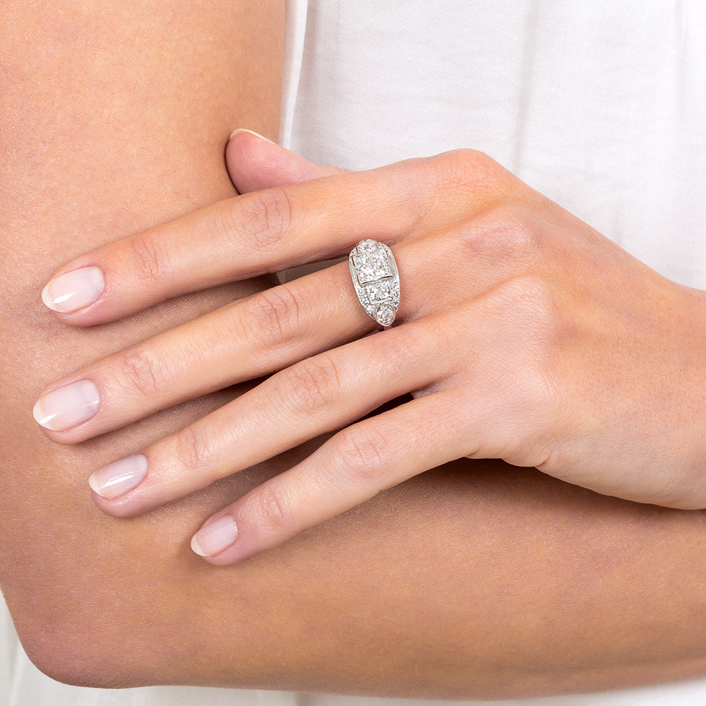 Late Art Deco 1.11 Diamond Engagement Ring - GIA I VS1 - 8