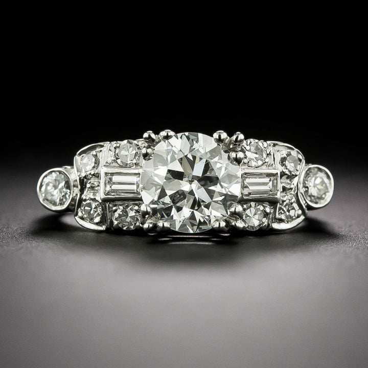 Late Art Deco 1.16 Carat Diamond Engagement Ring - GIA F SI2