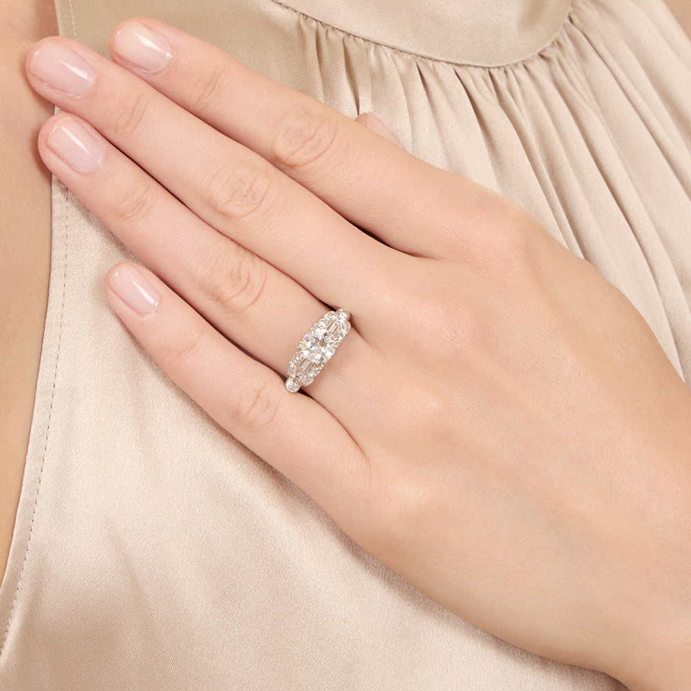 Late Art Deco 1.16 Carat Diamond Engagement Ring - GIA F SI2 - 6