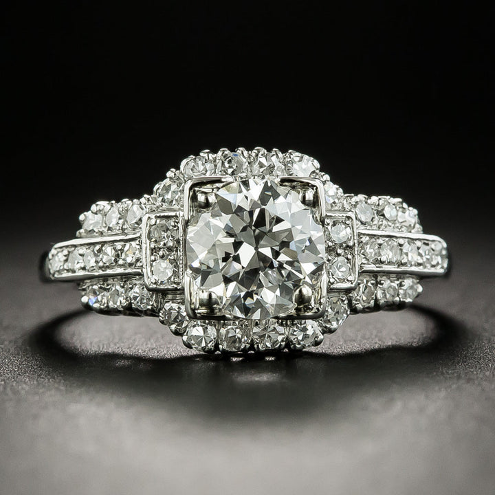 Late-Art Deco 1.17 Carat Diamond Engagement Ring - GIA G VVS1