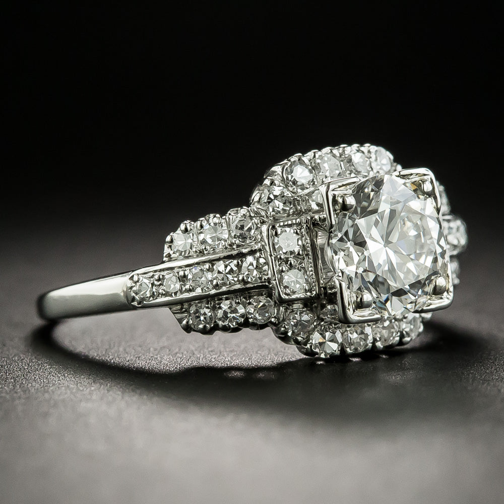 Late-Art Deco 1.17 Carat Diamond Engagement Ring - GIA G VVS1 - 2