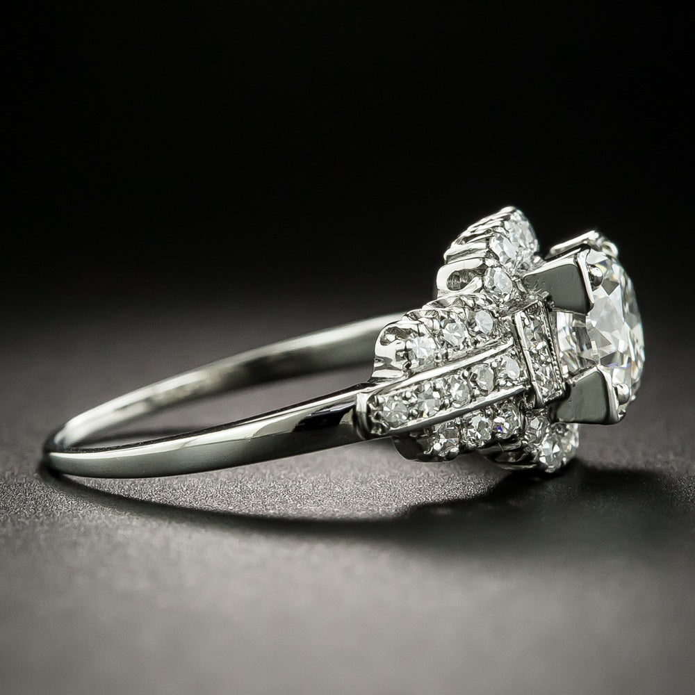 Late-Art Deco 1.17 Carat Diamond Engagement Ring - GIA G VVS1 - 3
