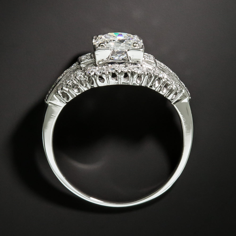 Late-Art Deco 1.17 Carat Diamond Engagement Ring - GIA G VVS1 - 4