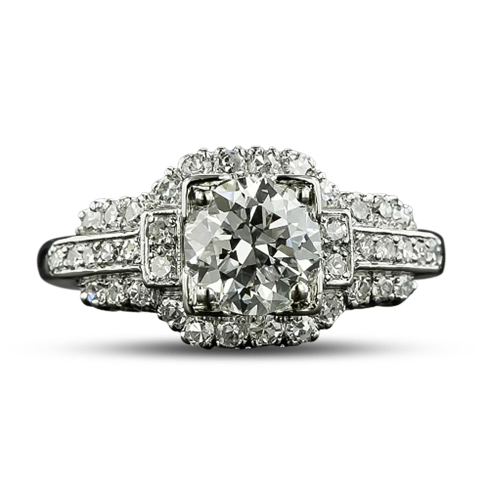 Late-Art Deco 1.17 Carat Diamond Engagement Ring - GIA G VVS1 - 5