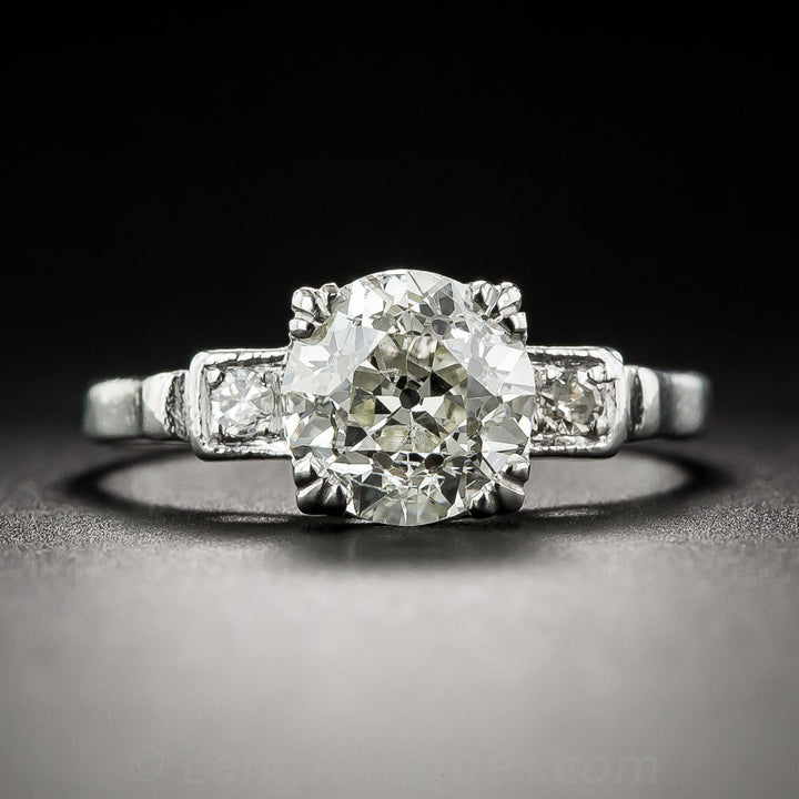 Art Deco 1.76 Carat Diamond Engagement Ring - GIA L SI2