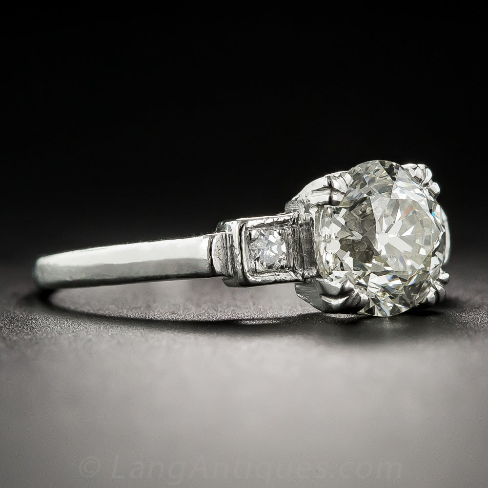 Art Deco 1.76 Carat Diamond Engagement Ring - GIA L SI2 - 3