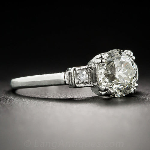 Art Deco 1.76 Carat Diamond Engagement Ring - GIA L SI2 - 3