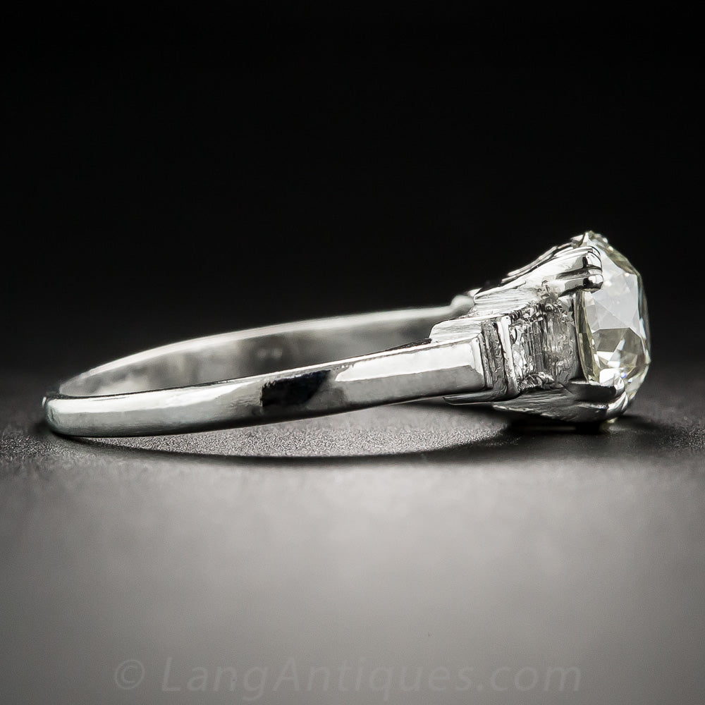 Art Deco 1.76 Carat Diamond Engagement Ring - GIA L SI2 - 4