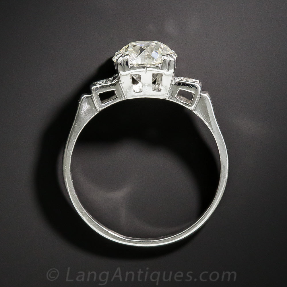 Art Deco 1.76 Carat Diamond Engagement Ring - GIA L SI2 - 5