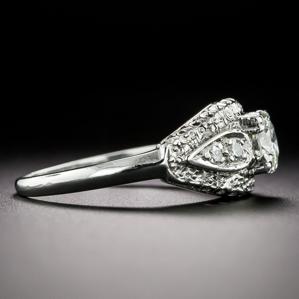 Late-Art Deco .47 Carat Diamond Engagement Ring - 3
