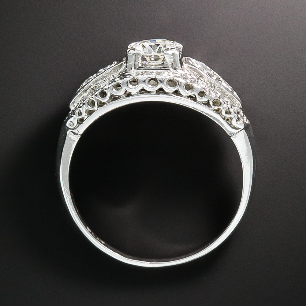 Late-Art Deco .47 Carat Diamond Engagement Ring - 4