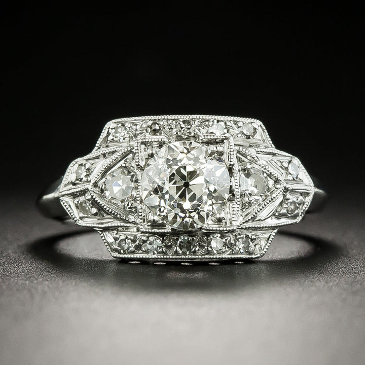 Late Art Deco .75 Carat Diamond Engagement Ring - GIA K VS2