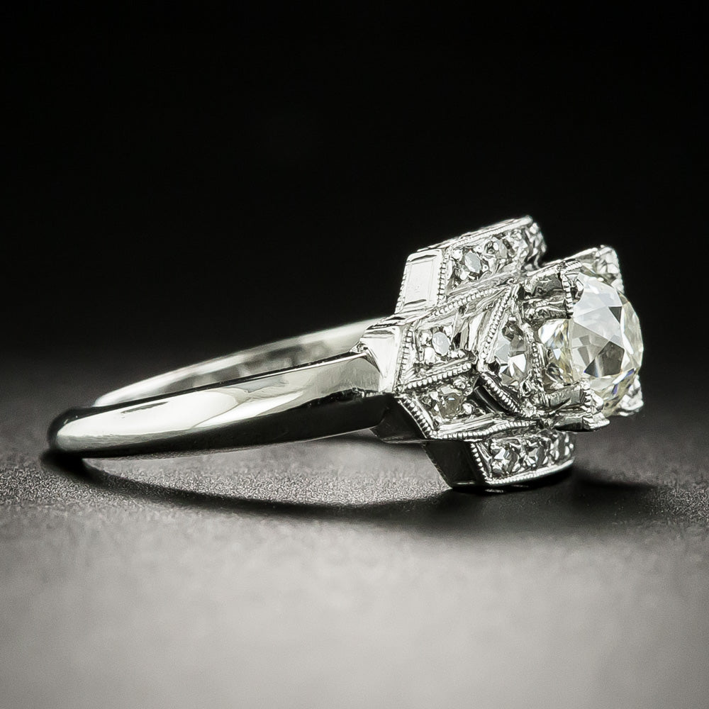 Late Art Deco .75 Carat Diamond Engagement Ring - GIA K VS2 - 3