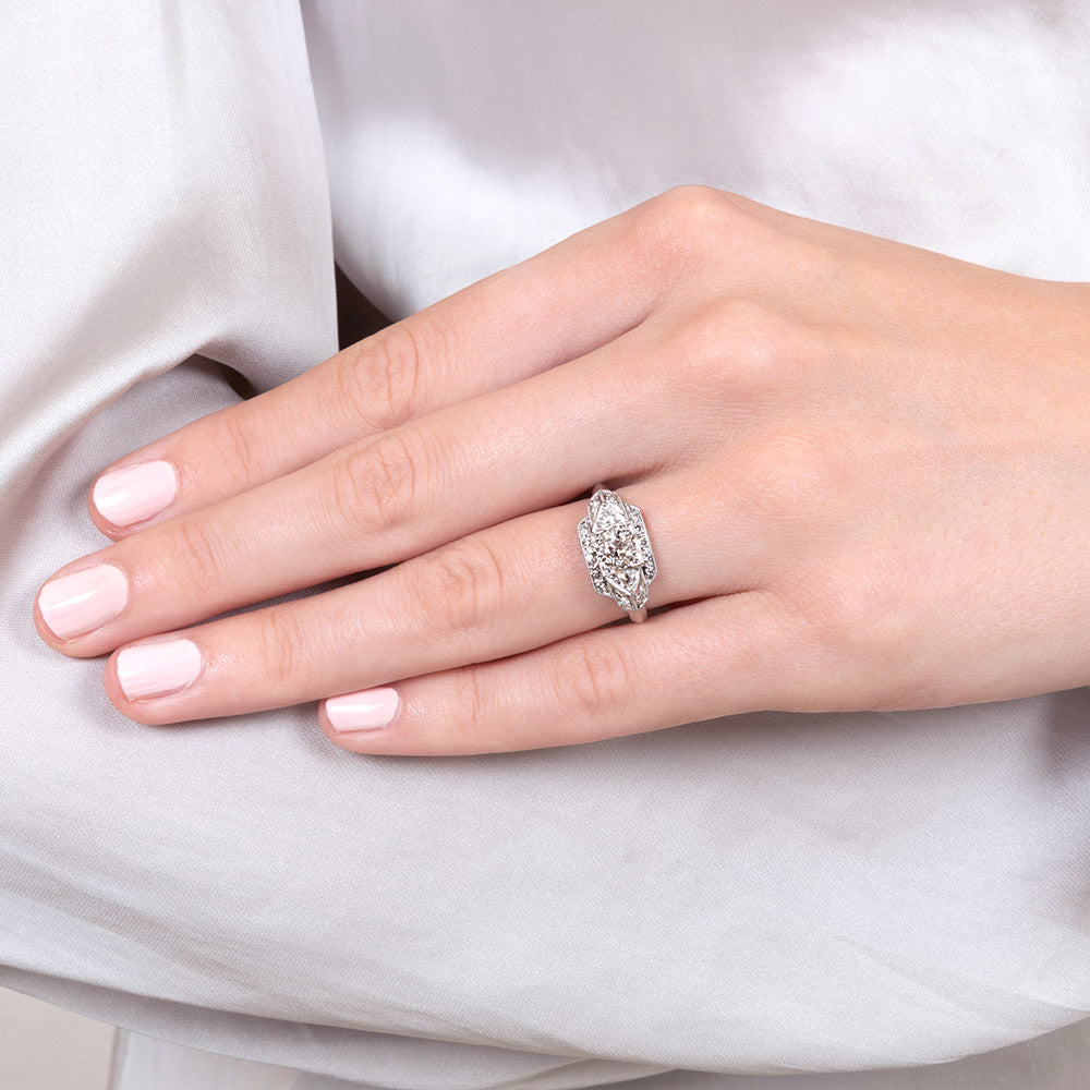 Late Art Deco .75 Carat Diamond Engagement Ring - GIA K VS2 - 6