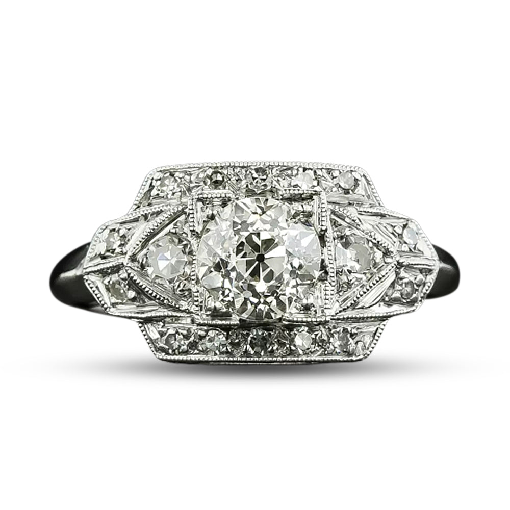 Late Art Deco .75 Carat Diamond Engagement Ring - GIA K VS2 - 5