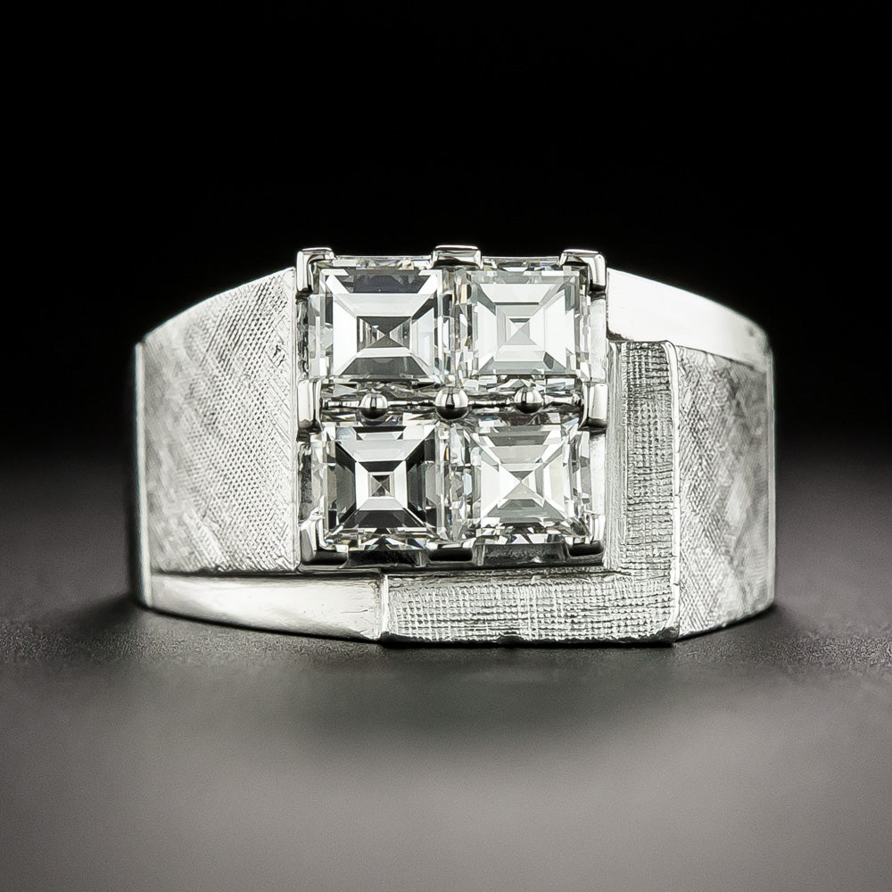 Late-Art Deco Architectural Diamond Ring - 3