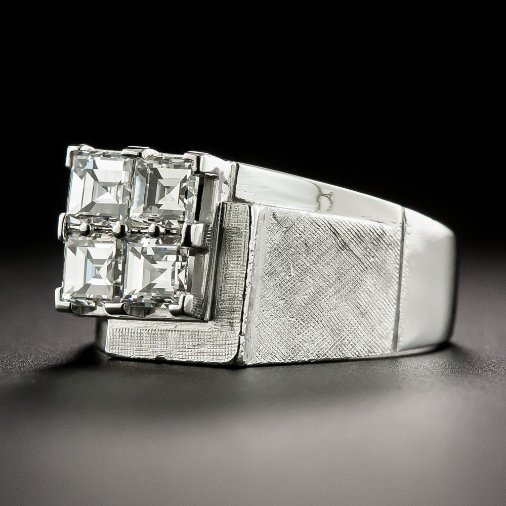 Late-Art Deco Architectural Diamond Ring - 5