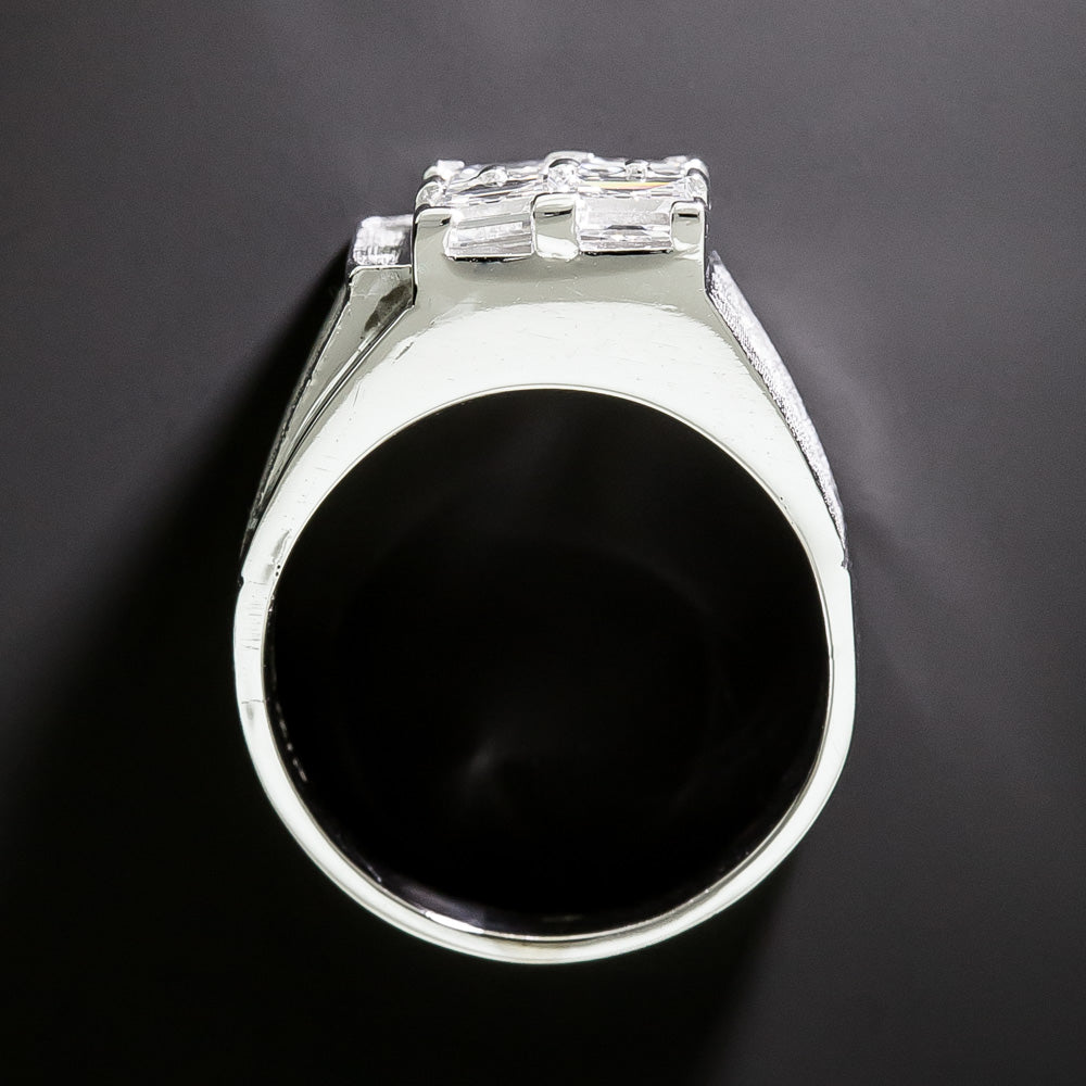 Late-Art Deco Architectural Diamond Ring - 6