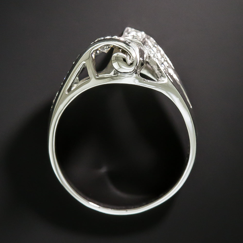 Late Art Deco Diamond Bypass Ring - 4