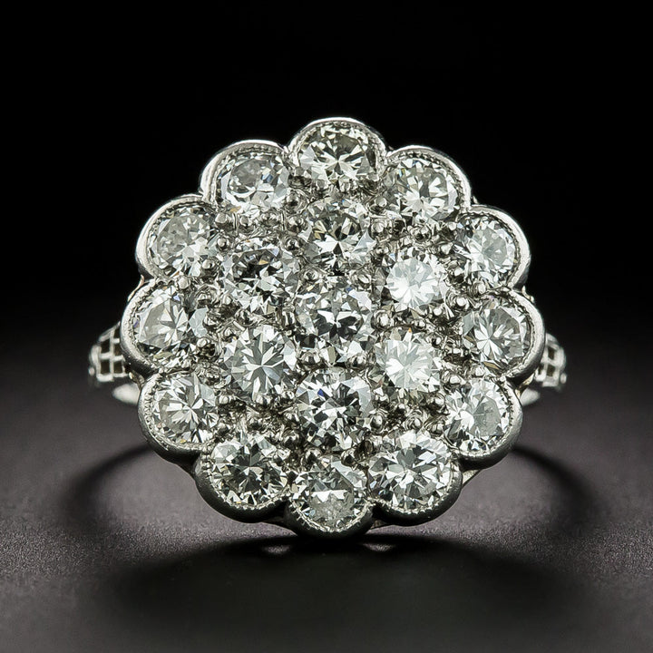 Late-Art Deco Diamond Cluster Ring