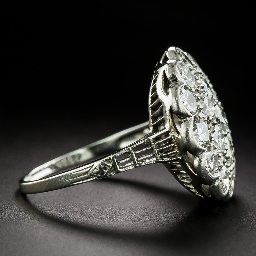 Late-Art Deco Diamond Cluster Ring  - 4