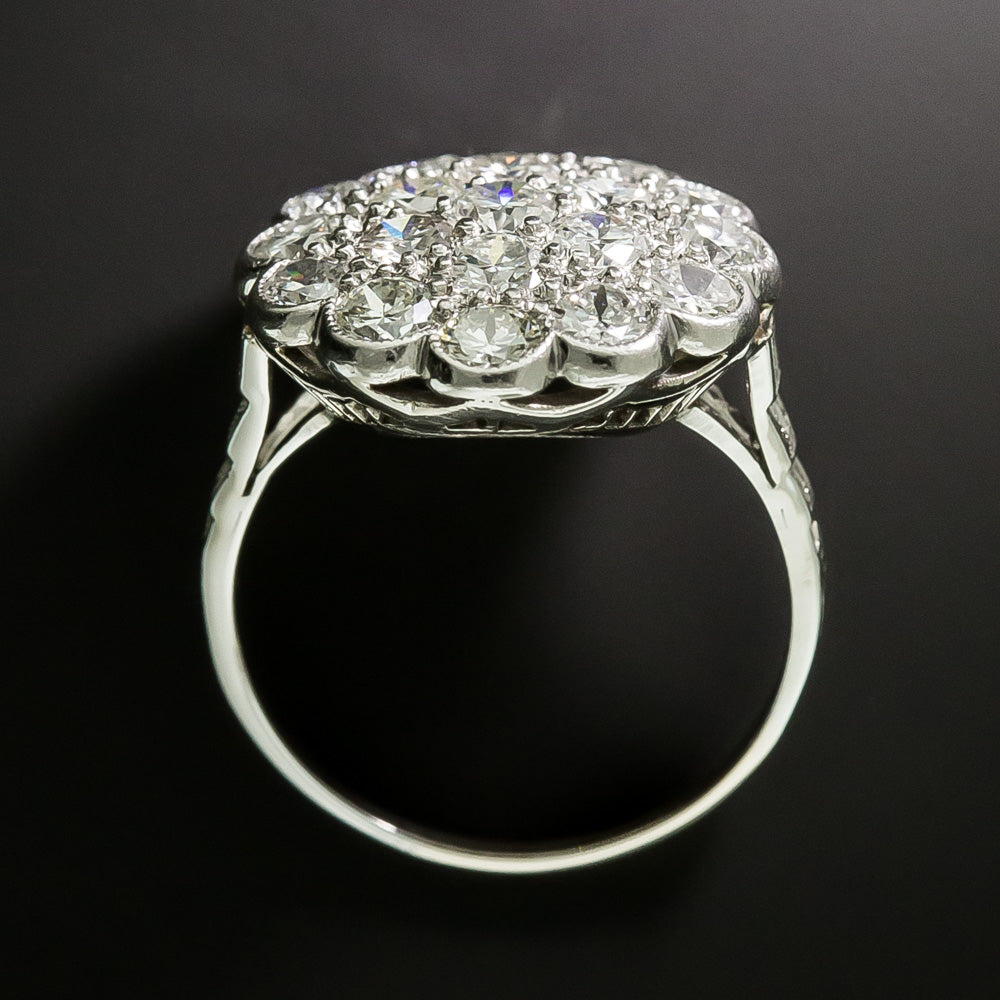 Late-Art Deco Diamond Cluster Ring  - 5