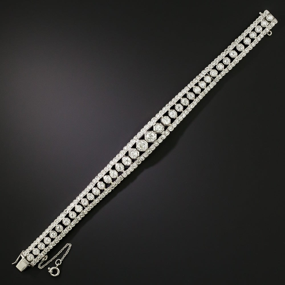 Late-Art Deco Diamond Honeycomb Bracelet - 3