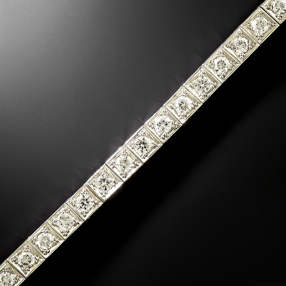 Late-Art Deco Diamond Line Bracelet - 2